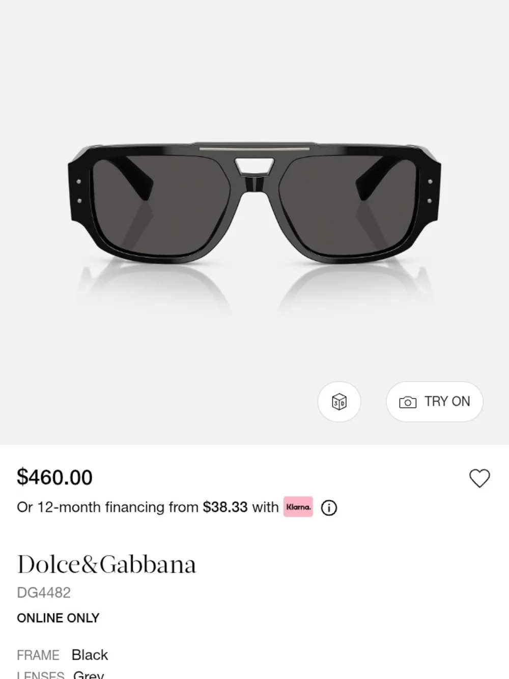 Dolce & Gabbana Black High-Gloss Sunglass Temple with Logo Plaque